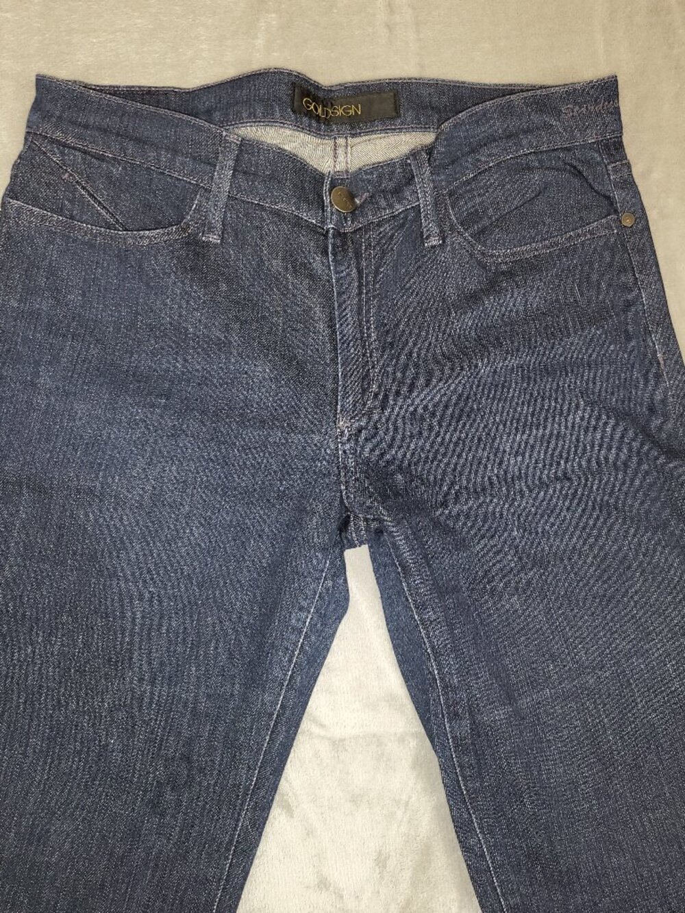 Goldsign Blue Wide Leg Trouser Jeans Women's Size 30 Made in USA Premium Denim - Picture 3 of 10